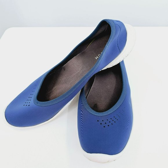 LISSOM Flytes 11.5 Ballet Flats Blue White Soles Slip On Comfort Light Stretchy - Picture 13 of 15